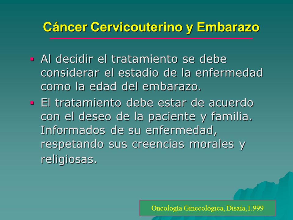 cancer cervicouterino y embarazo